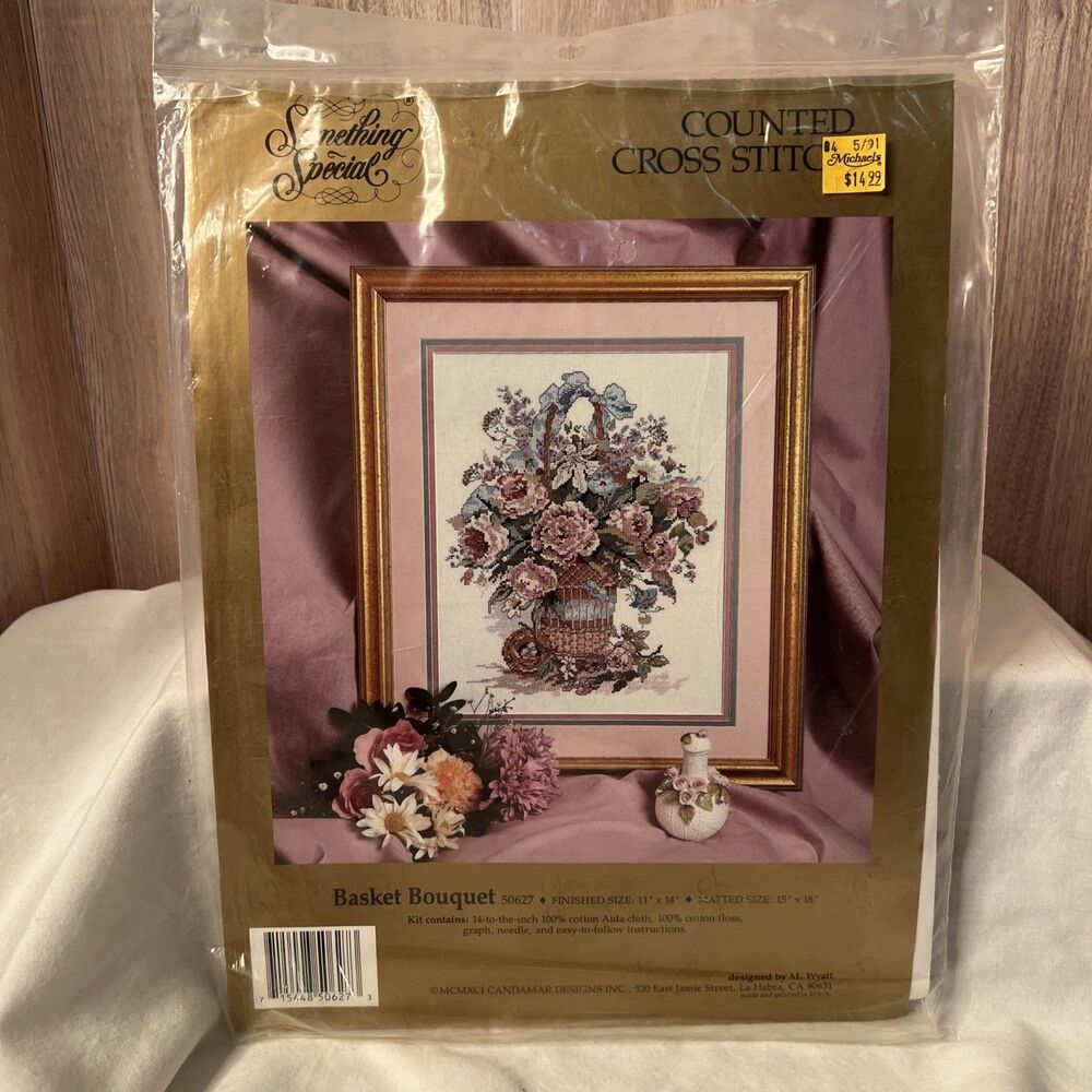 Candamar Designs Something Special Basket Bouquet Counted Cross Stitch #50627